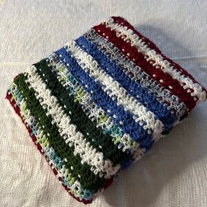 Handmade by May, Crocheted Lap blanket with a stripe pattern